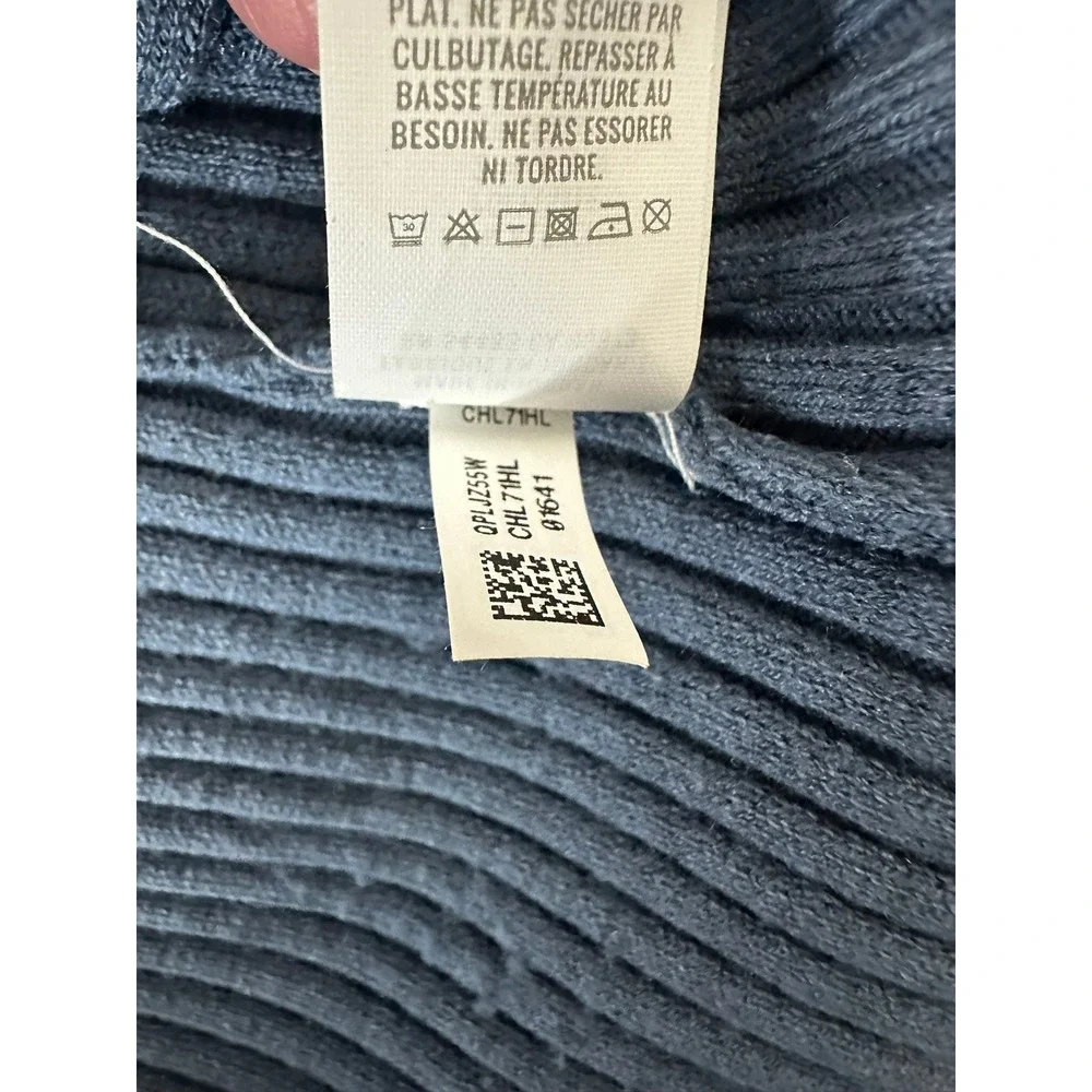 Aerie Collared Cropped Button Down Cardigan M Blue 90s Preppy Clean Girl - Picture 8 of 10